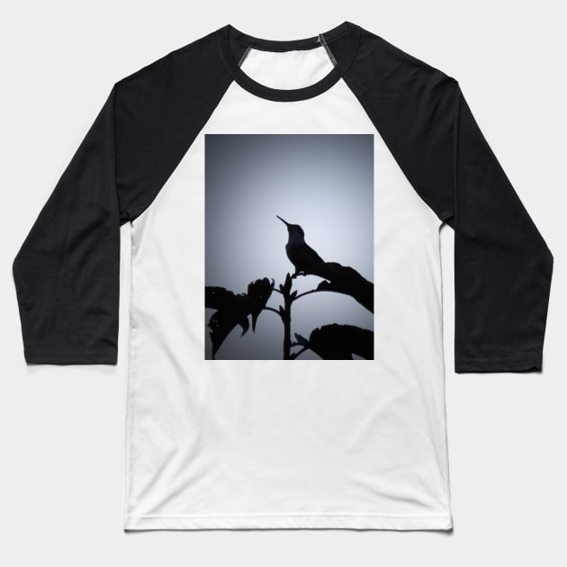 Hummingbird silhouette Baseball T-Shirt by PandLCreations